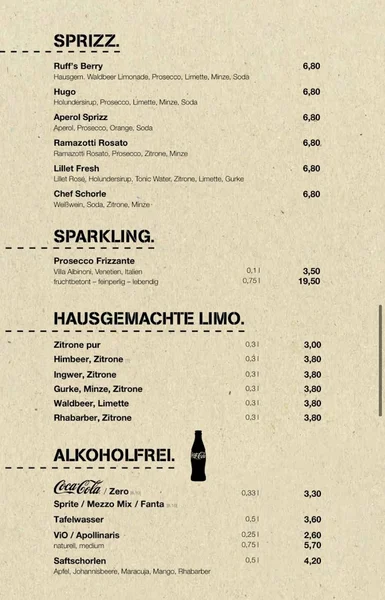 menu 1 of Ruff's Burger & Bar Glockenbach