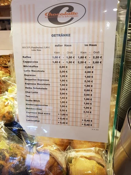 menu 0 of Konditorei Bäckerei Chocolatte