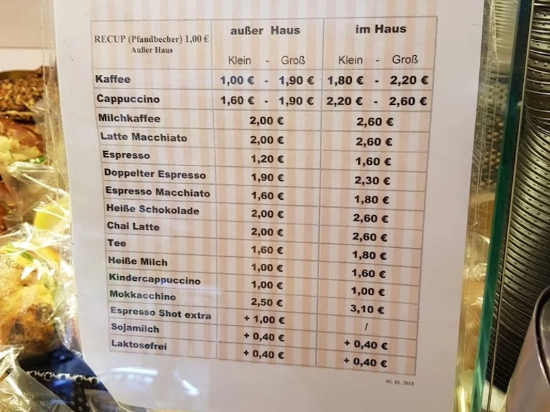 menu 0 of Konditorei Bäckerei Chocolatte