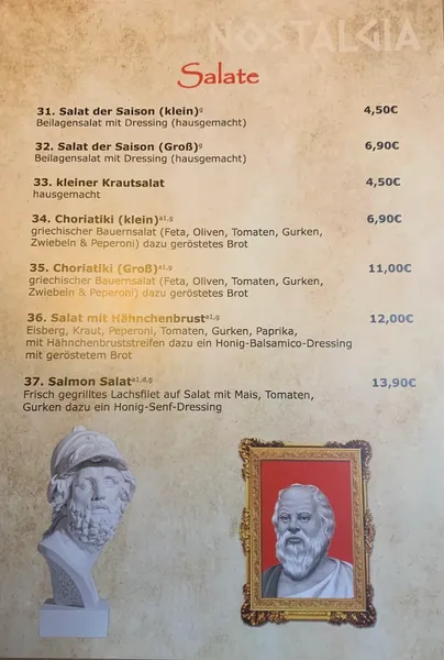 menu 1 of Restaurant Nostalgia