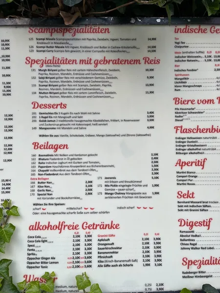 menu 2 of Yogi Indisches Restaurant Dresden