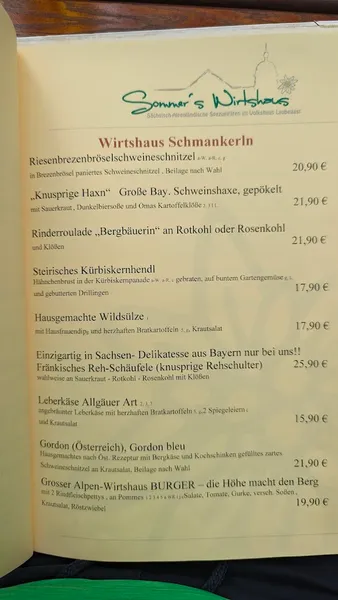 menu 0 of Sommer´s Wirtshaus im Volkshaus Laubegast