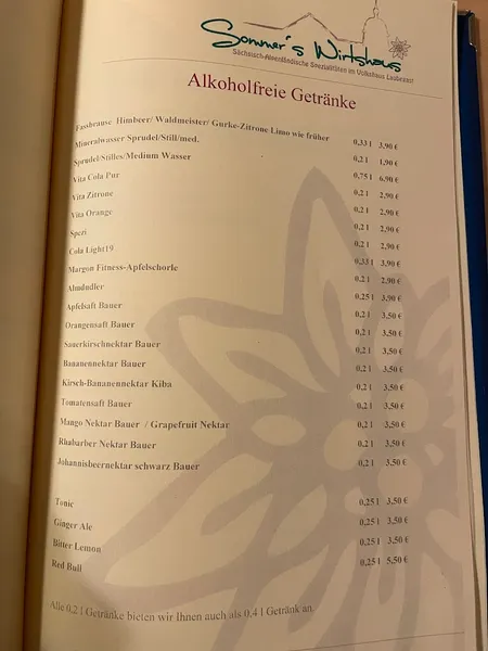 menu 2 of Sommer´s Wirtshaus im Volkshaus Laubegast