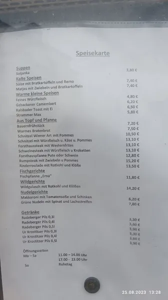 menu 0 of Gaststätte Forsthaus Laubegast