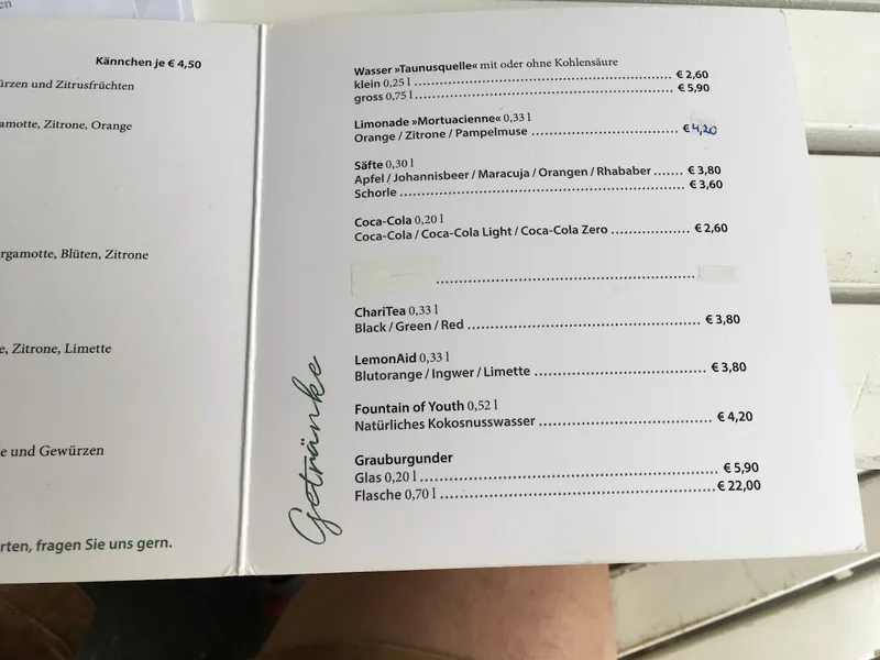 menu 0 of Café OPITZ im Goethehaus