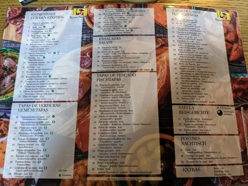 menu 0 of Tapas Factory