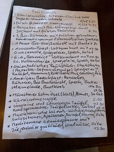 menu 1 of Café CaVa