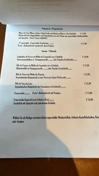 menu 0 of DER PORTUGIESE