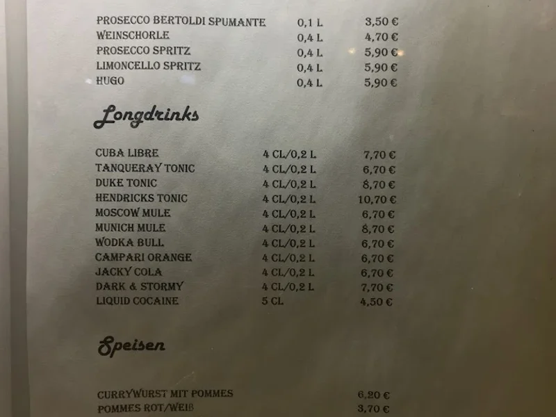 menu 0 of Vereinsheim