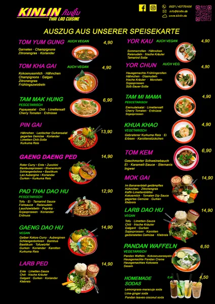 menu 0 of KINLIN - INDOCHINE THAI LAO STREET FOOD