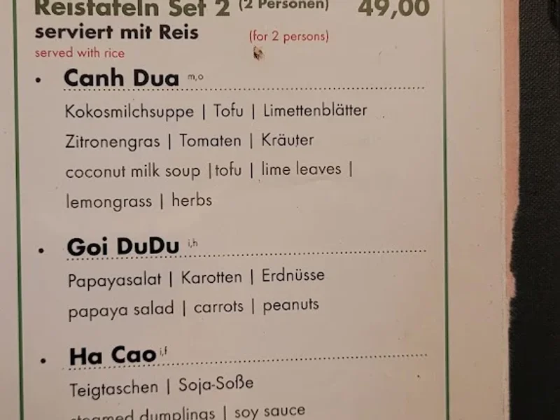 menu 0 of Soy Vegan München