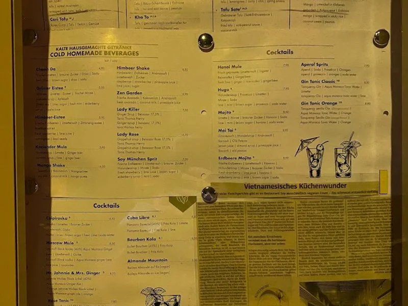 menu 2 of Soy Vegan München