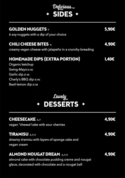 menu 2 of Swing Kitchen | Real Vegan Burger