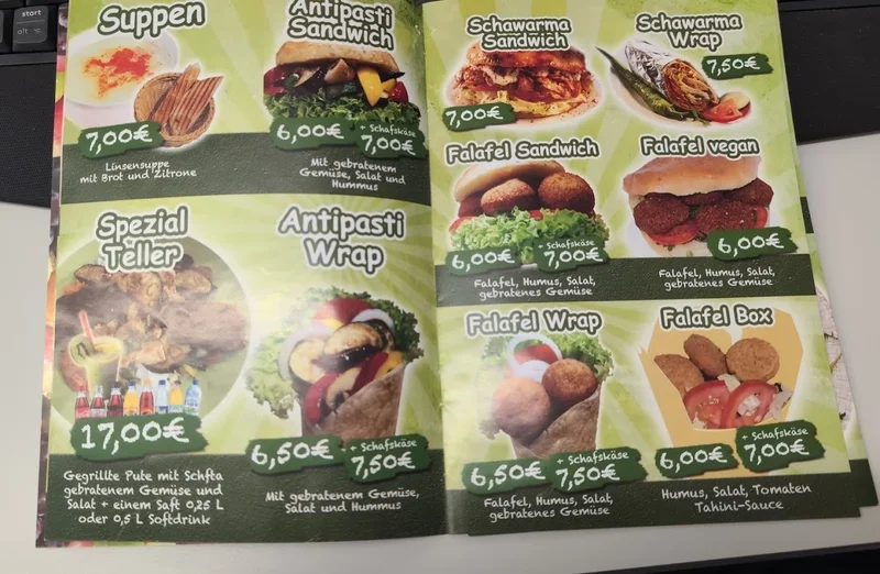 menu 1 of Natursaftbar & Falafel Amer