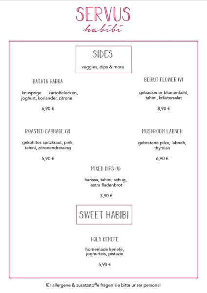 menu 0 of Servus Habibi