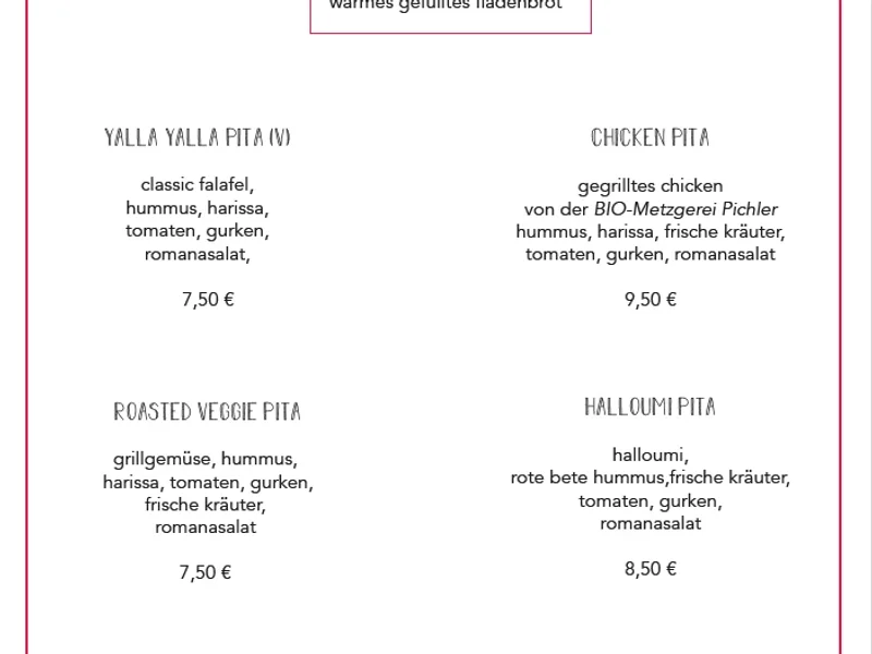 menu 2 of Servus Habibi