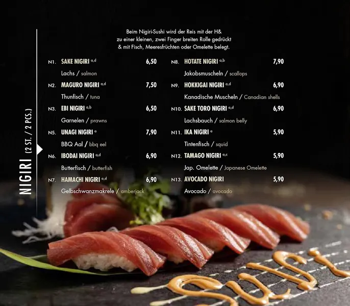 menu 2 of SUVI Modern Asian Kitchen