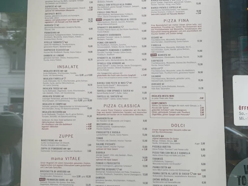 menu 0 of mama trattoria Hamburg Winterhude