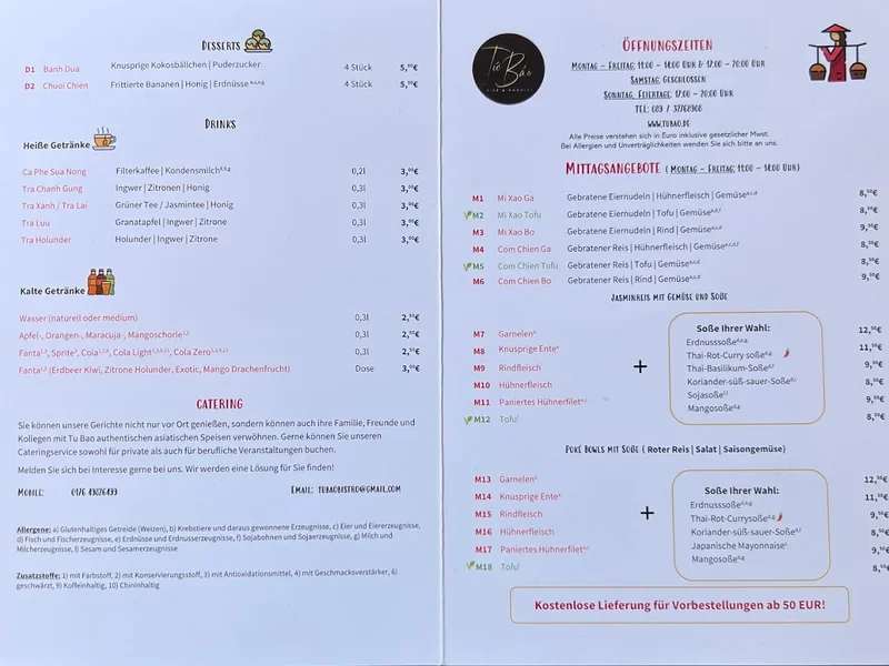 menu 0 of Tu Bao Asia Cuisine