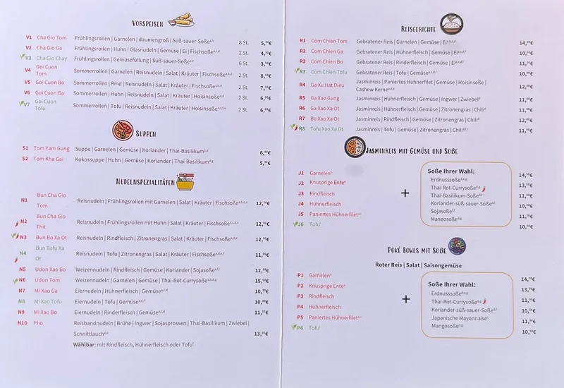 menu 1 of Tu Bao Asia Cuisine