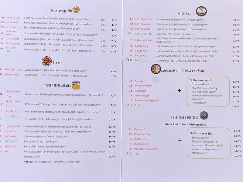 menu 1 of Tu Bao Asia Cuisine