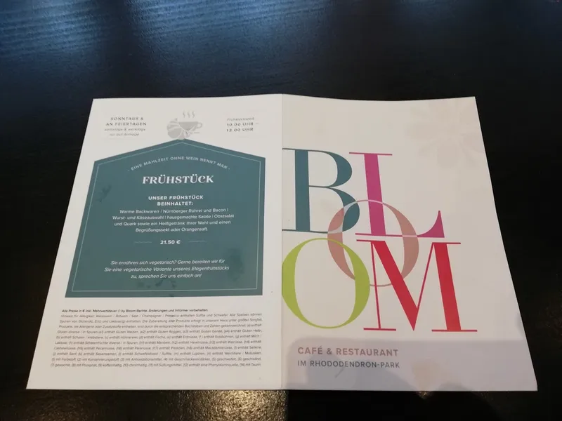menu 2 of Bloom Restaurant & Cafe