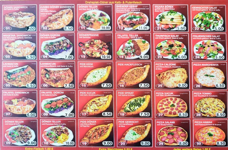 menu 2 of Euro City Döner und Pizza