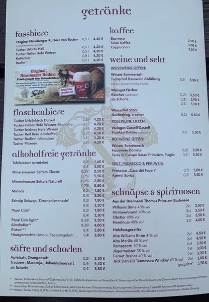menu 0 of Tucherhof