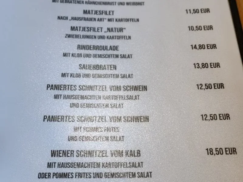 menu 2 of Gaststätte Baggerloch