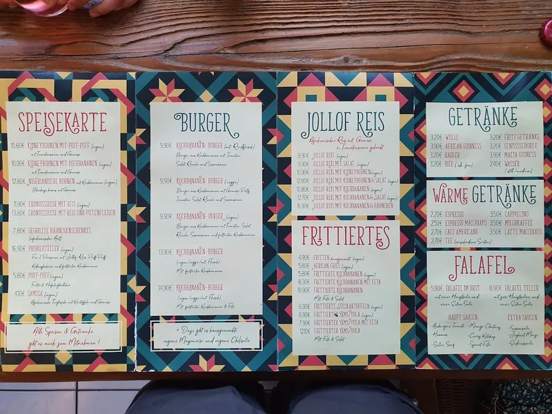 menu 1 of Patacon-Obi - Falafel Café + Afro Shop