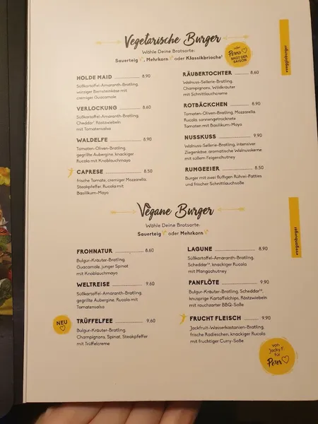 menu 1 of PETER PANE Burgergrill & Bar