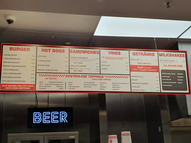 menu 2 of Five Guys München-Riem