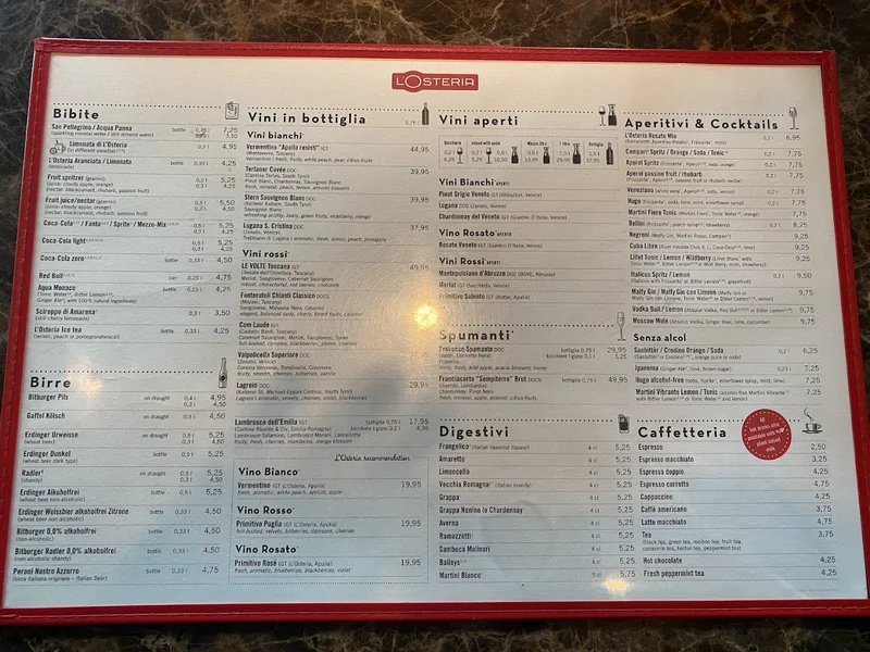 menu 1 of L'Osteria Köln Gürzenich-Quartier