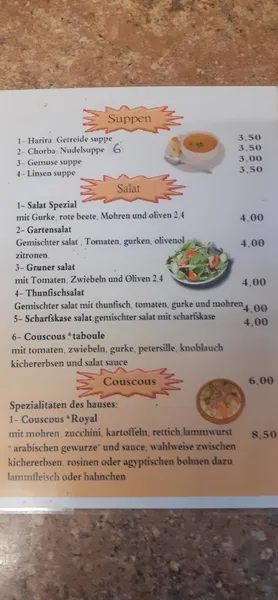 menu 2 of Couscous Haus