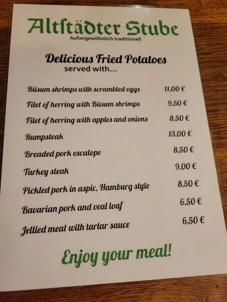 menu 2 of Altstädter Stube Willig