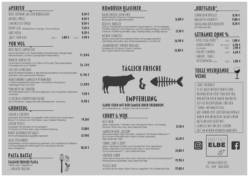 menu 0 of Bistro Elbe 27