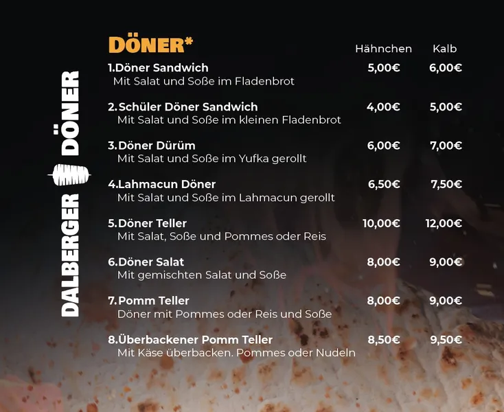 menu 1 of Dalberger Dönerbude