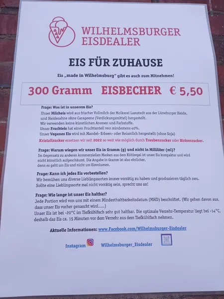 menu 1 of Wilhelmsburger Eisdealer