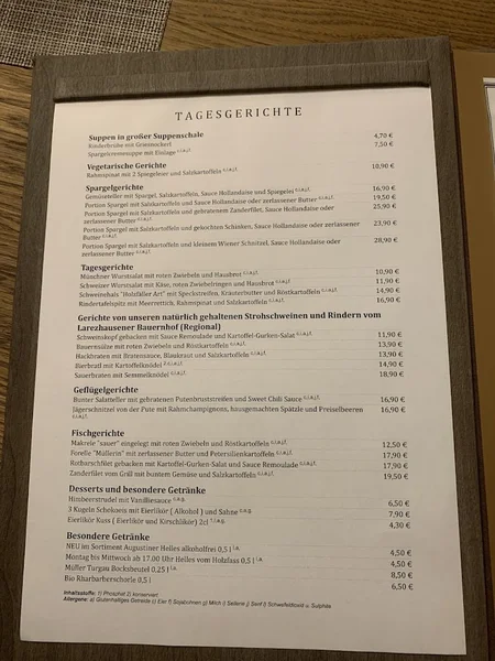 menu 1 of Gaststätte Jagdschlössl