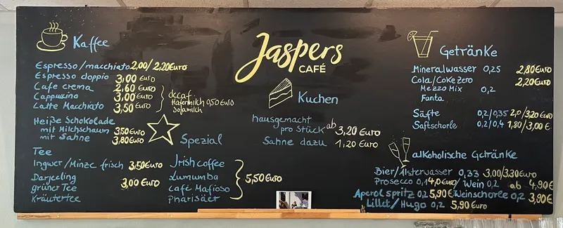 menu 1 of Jaspers Café