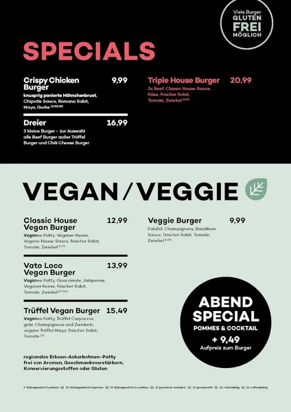 menu 1 of Burger House