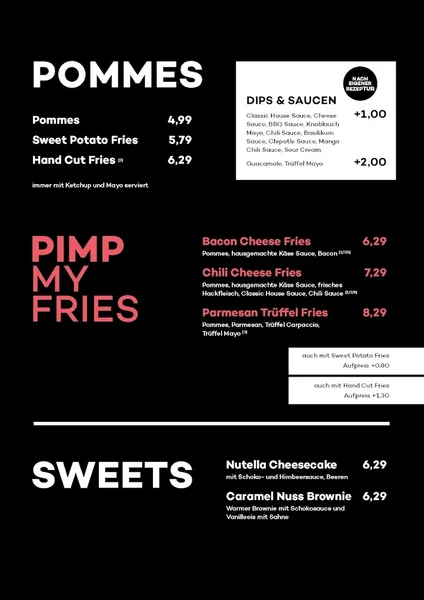 menu 2 of Burger House