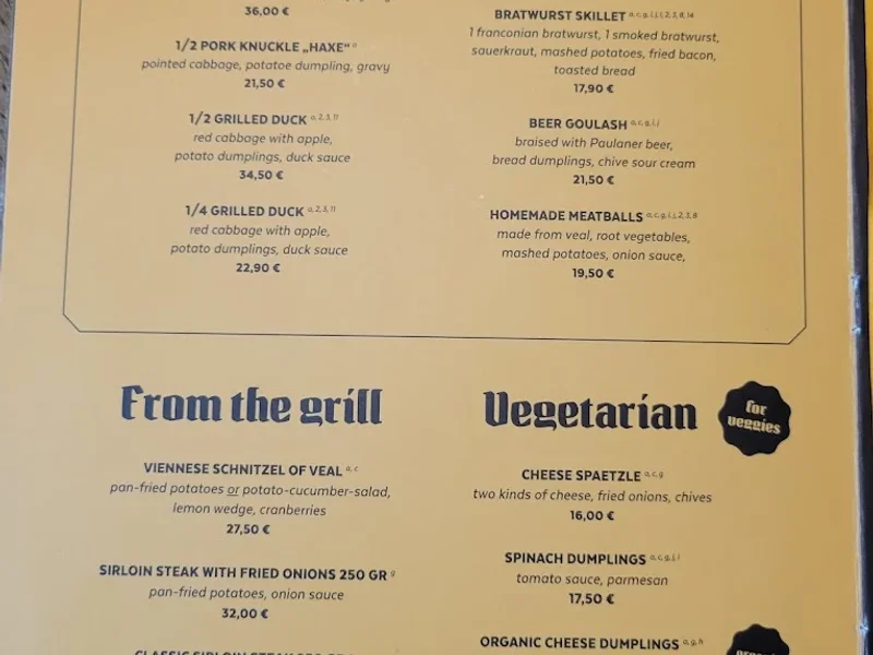 menu 2 of Münchner Stubn