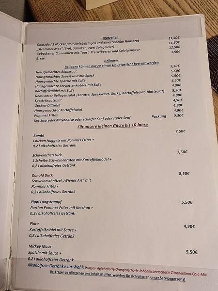 menu 0 of Lindwurmstüberl