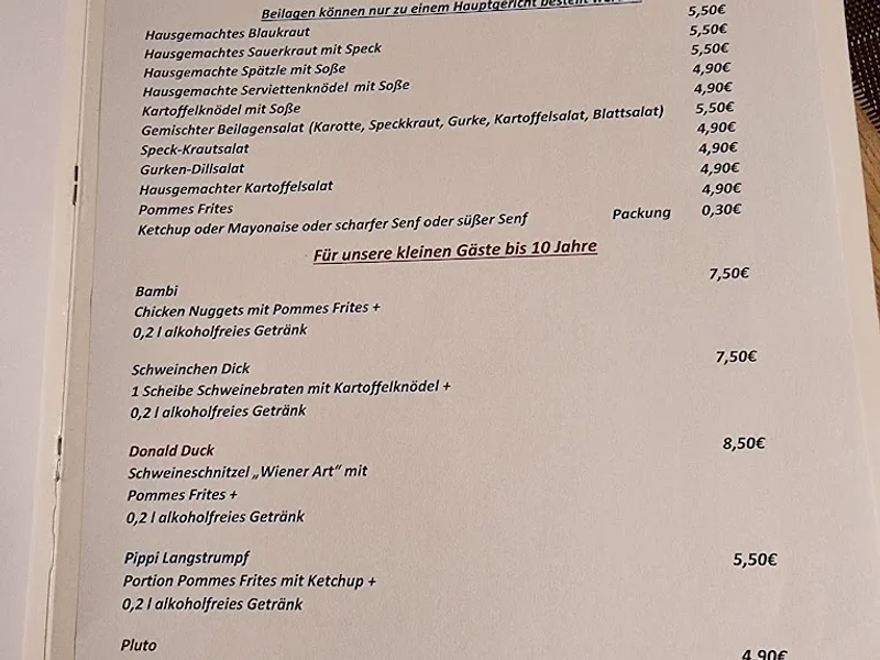 menu 0 of Lindwurmstüberl