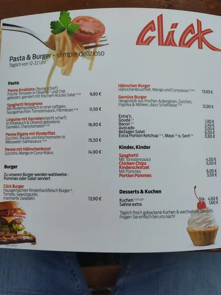 menu 0 of Cafe Click