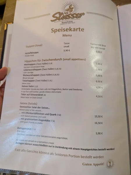 menu 2 of Brauhaus Stüsser