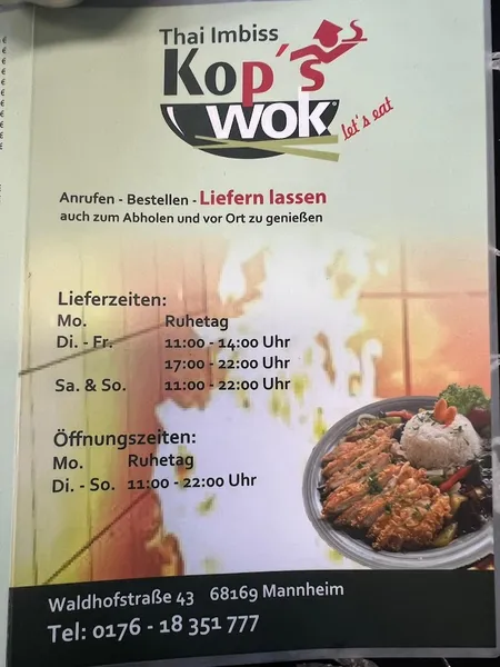 menu 2 of Kop´s Wok (Thai-Imbiss)