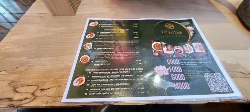 menu 1 of Lê Lotus