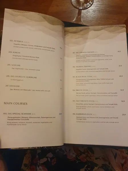menu 2 of OJIGI - Japanese Restaurant Mannheim